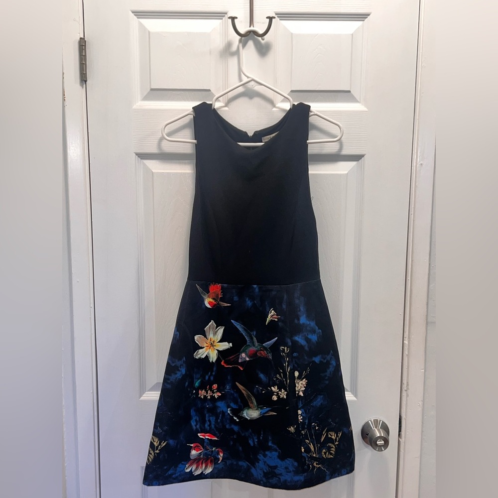 Alice + Olivia Black Textured Dress